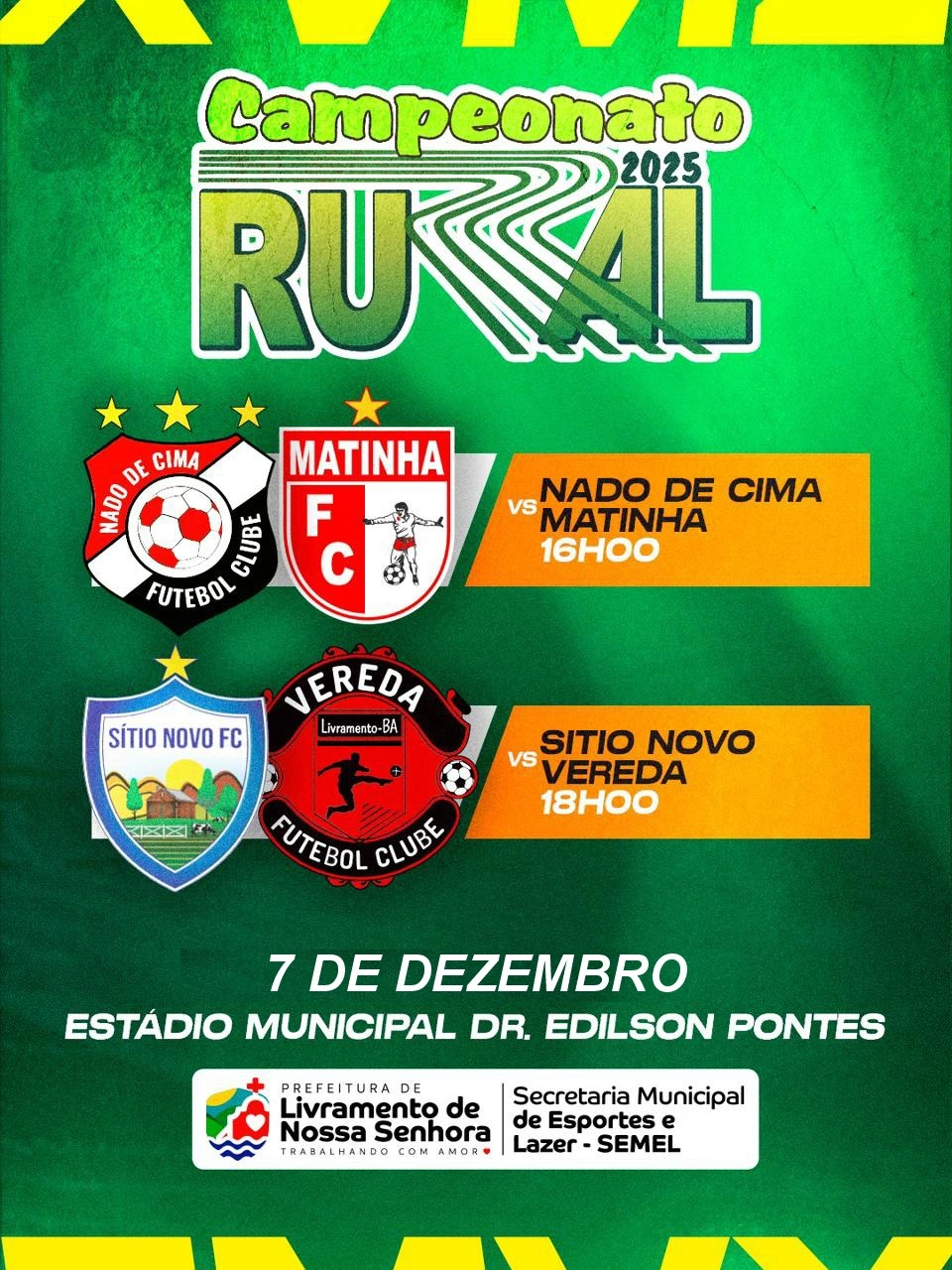 Rodada do Campeonato Rural movimenta Estádio Dr. Edilson Pontes