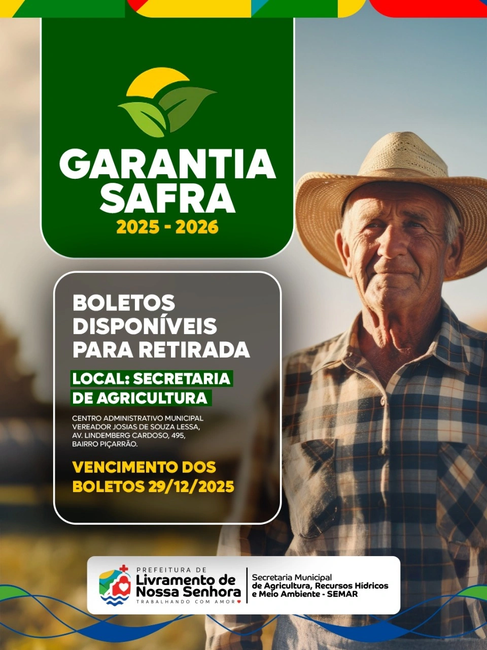 Livramento inicia entrega dos boletos do Garantia Safra 2025/2026