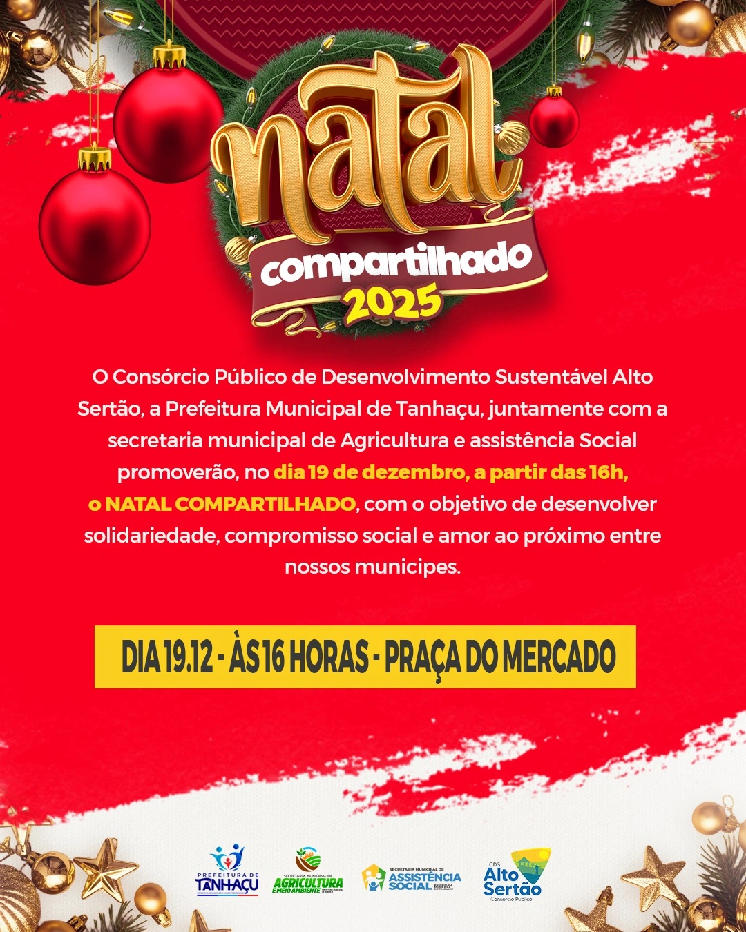 Ação social em Tanhaçu promete beneficiar crianças e famílias no dia 19 de dezembro