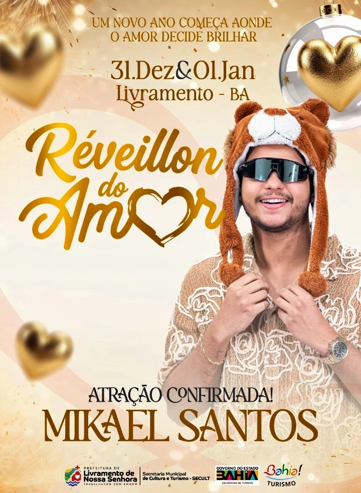 Prefeitura confirma Mikael Santos no Réveillon do Amor em Livramento