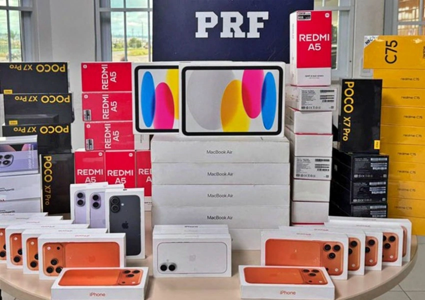 PRF apreende 64 eletrônicos irregulares em fiscalização na BR-116