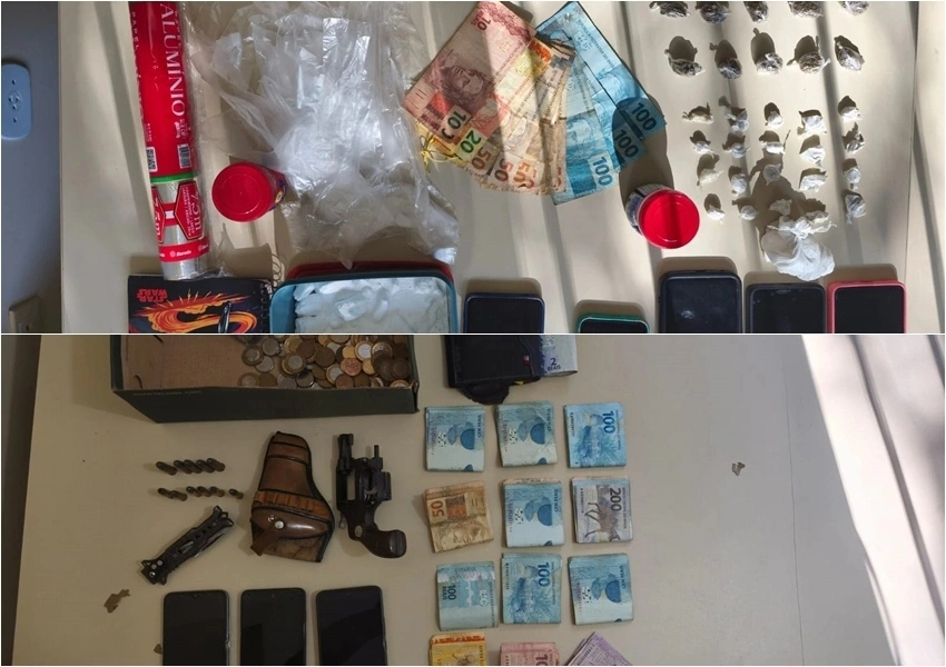 Operação policial apreende drogas, arma e prende três em Botuporã