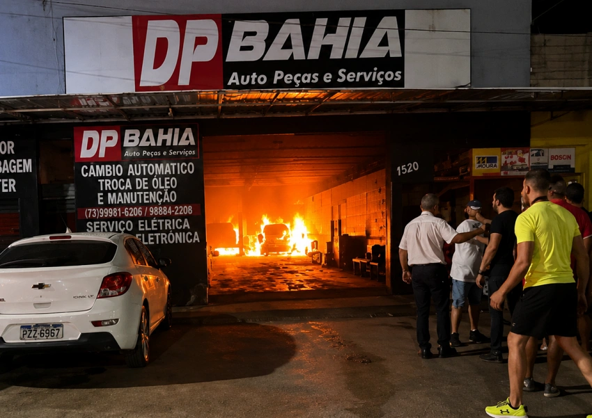 Incêndio atinge oficina mecânica e deixa proprietário ferido em Paulo Afonso