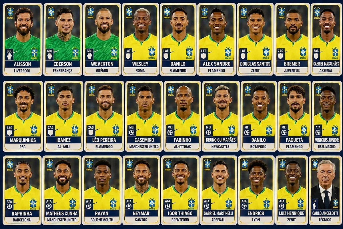 Seleção Brasileira divulga convocação oficial para a Copa do Mundo de 2026