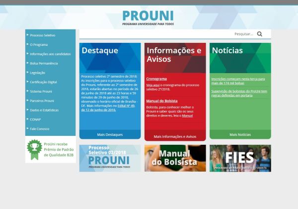 Inscrições para o ProUni 2019 começam nesta quinta