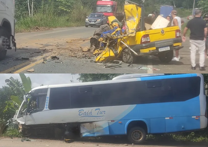 Tragédia na BR-101: ocupantes de picape morrem em acidente no sul da Bahia