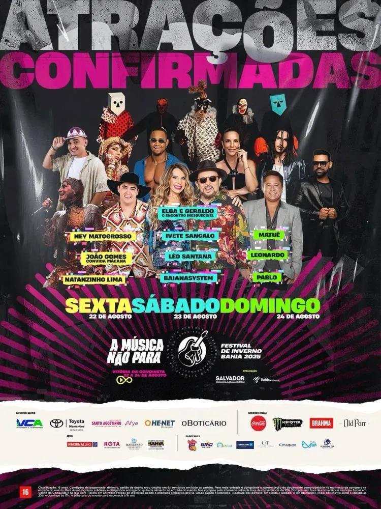 Festival de Inverno Bahia 2025 começa nesta sexta em Vitória da Conquista