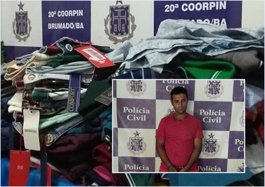 Brumado: Polícia Civil prende indivíduo e recupera roupas furtadas de loja.