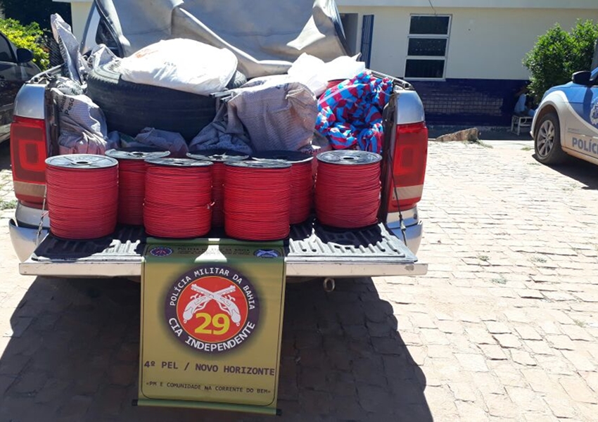 Novo Horizonte: Polícia apreende 750 kg de explosivos e 9 km de fita para detonação