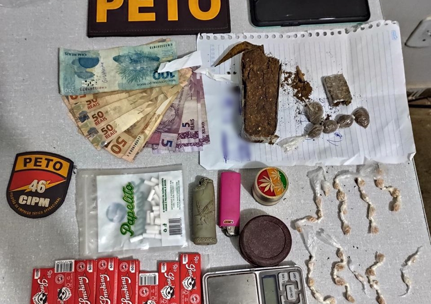 Polícia apreende drogas em residência no bairro Benito Gama em Livramento