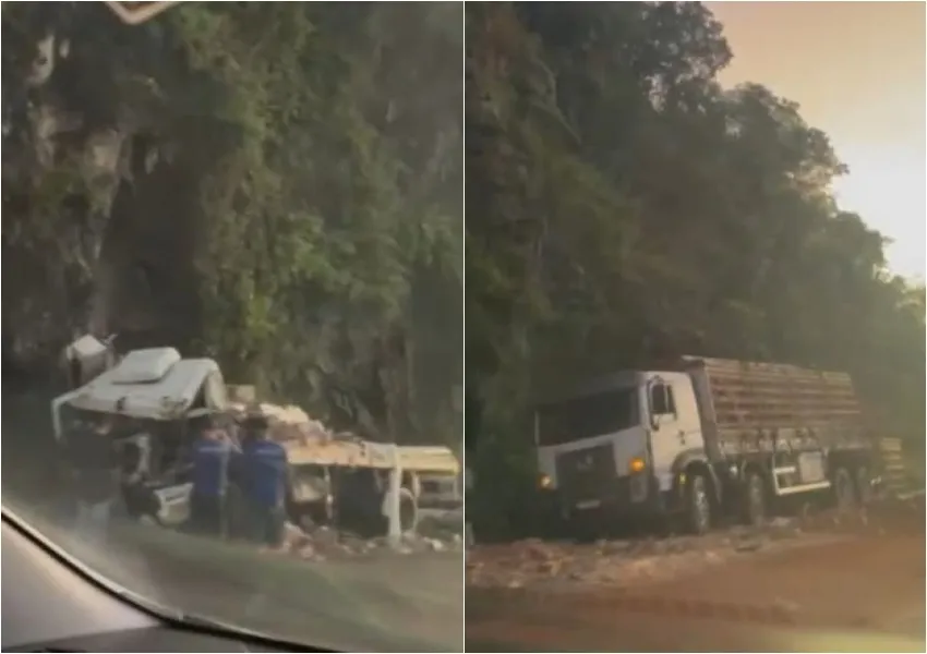Motorista morre após colisão entre dois caminhões na BR-101 em Cachoeira