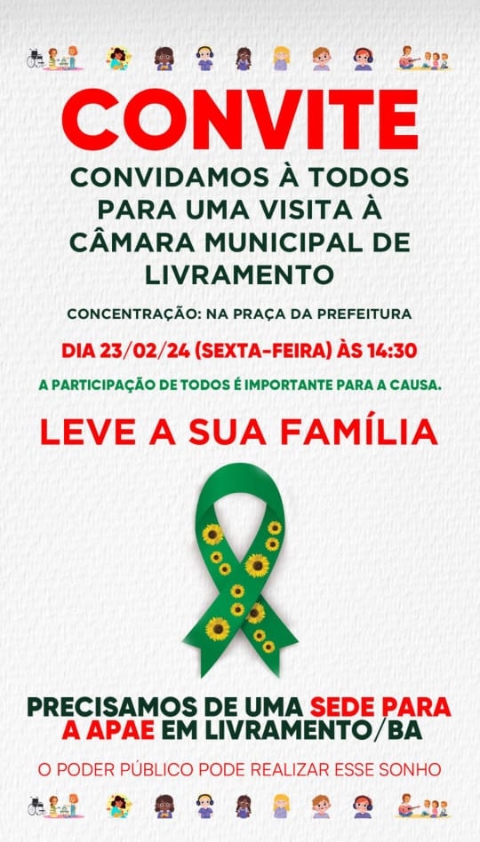 Convite para Visita à Câmara Municipal de Livramento