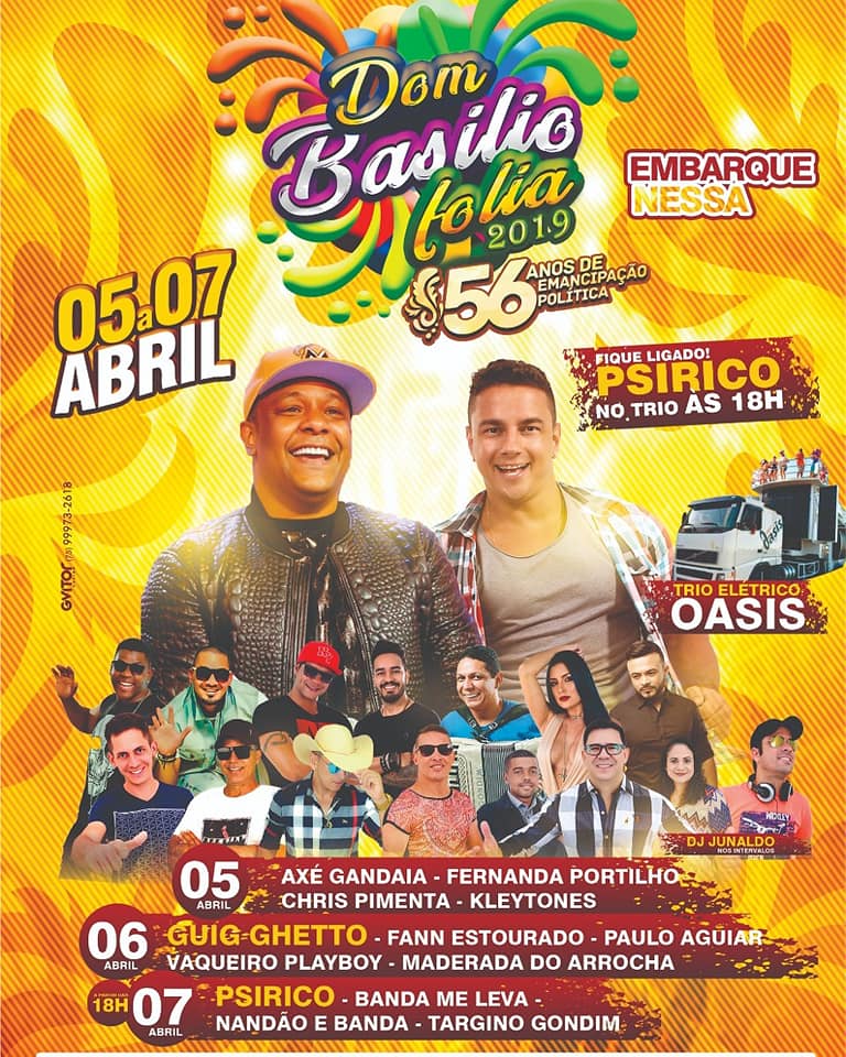 Festa de emancipação política de Dom Basílio será realizada neste fim de semana