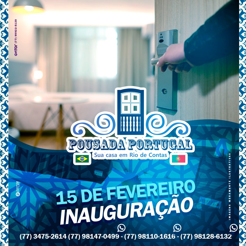 Pousada Portugal em Rio de Contas será inaugurada no dia 15 de Fevereiro; reserve seu pacote para o carnaval.