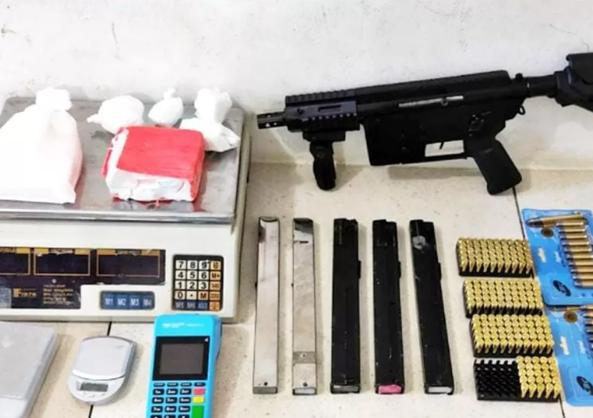 Submetralhadora é apreendida com traficante em Vitória da Conquista