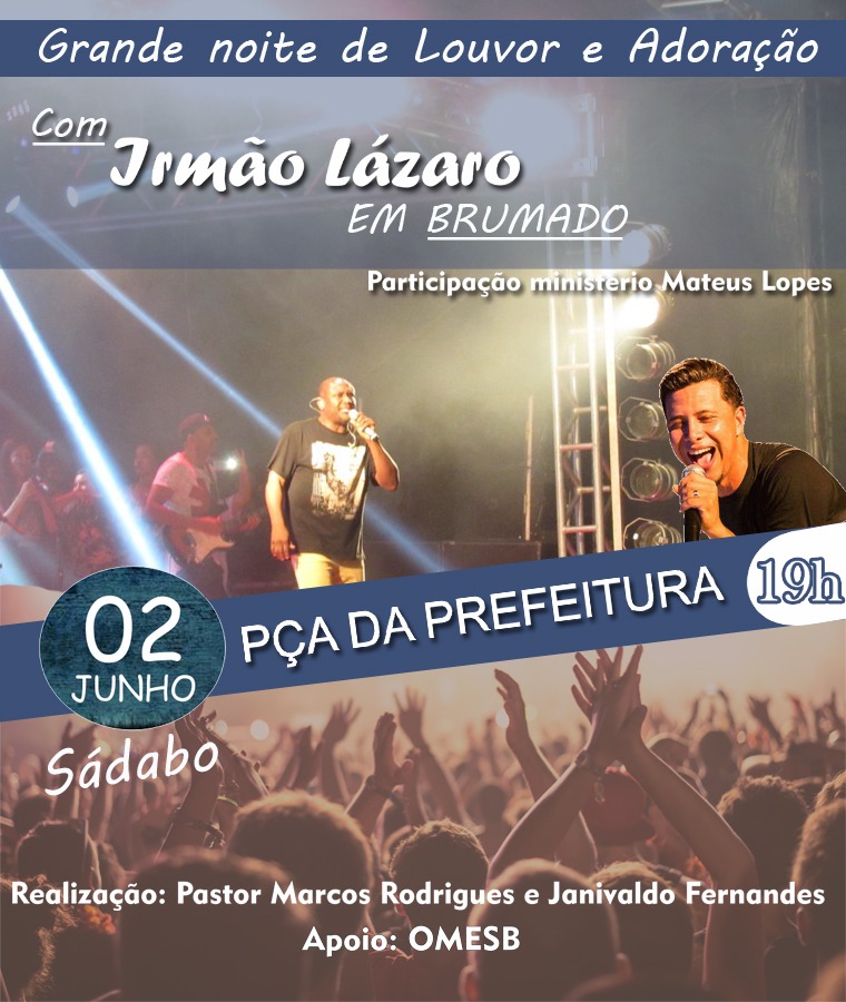 Brumado: Grande noite de louvor e adoração acontecerá no sábado (02)