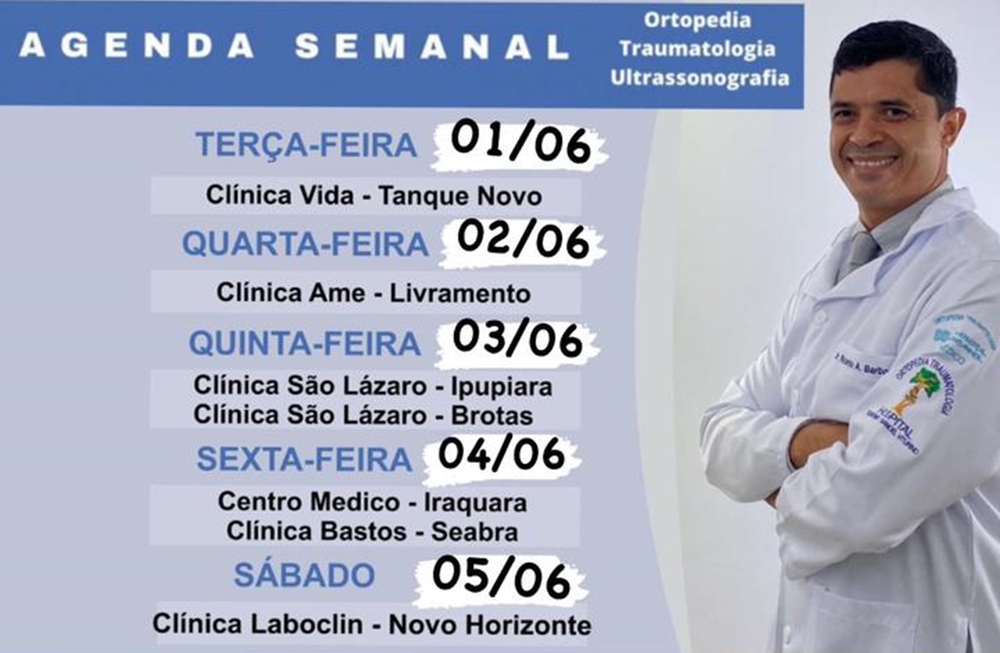Confira agenda semanal do Doutor Ricardo Barbosa