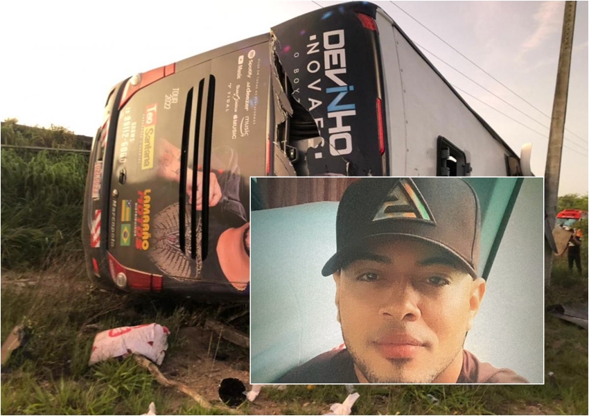 Cantor Devinho Novaes fica ferido em acidente com ônibus da banda em Alagoas; saxofonista morreu