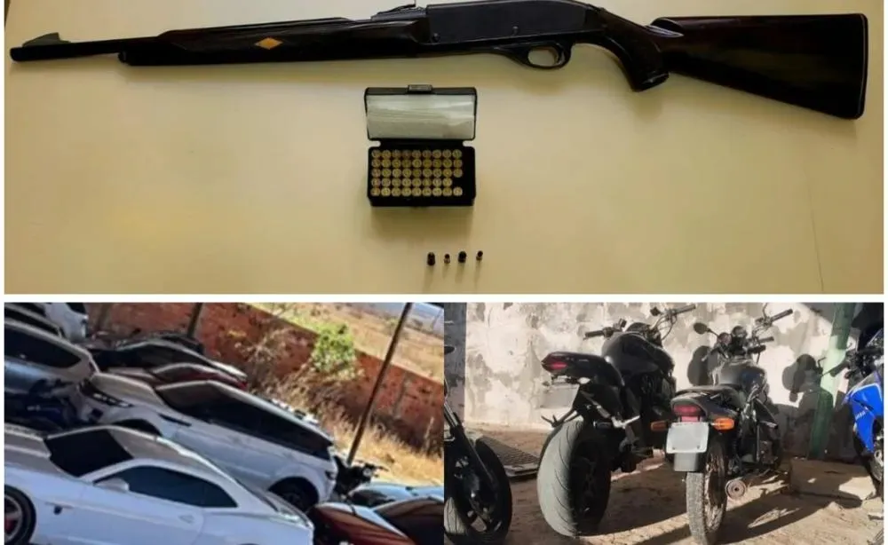 Polícia apreende arsenal e dezenas de veículos em operação no interior da Bahia