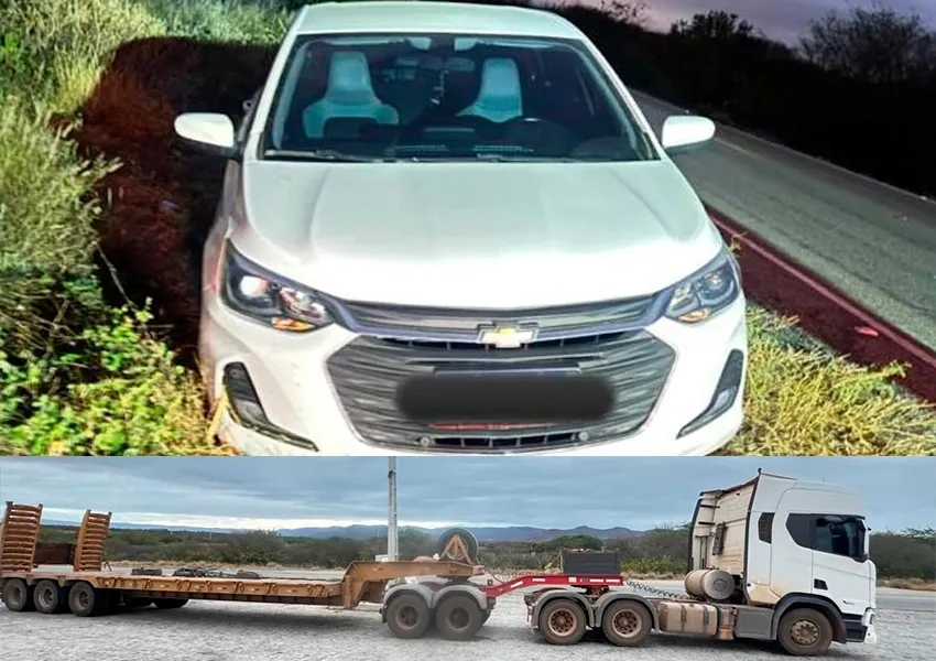 Motorista desvia de carreta e sai da pista na BA-148 entre Brumado e Dom Basílio