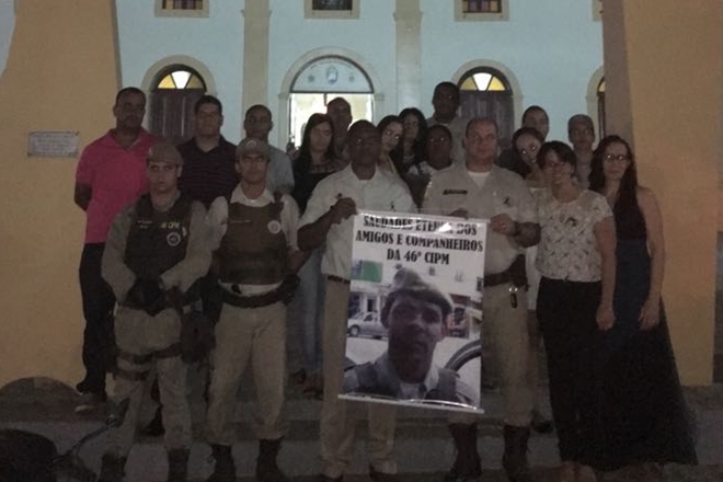 Livramento: Policiais da 46ª CIPM participam de missa em homenagem ao SGT Luciano Reis 