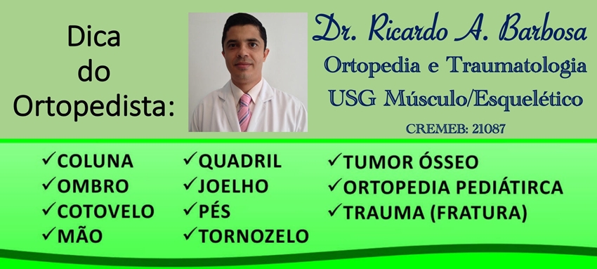 Agenda da semana do Ortopedista e Traumatologista Drº Ricardo Barbosa