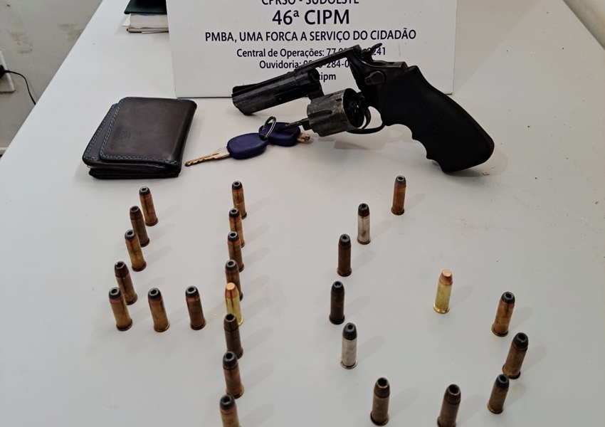 Guarnição do PETO da 46ª CIPM apreende revólver e munições em Livramento durante patrulhamento na Comunidade da Barrinha