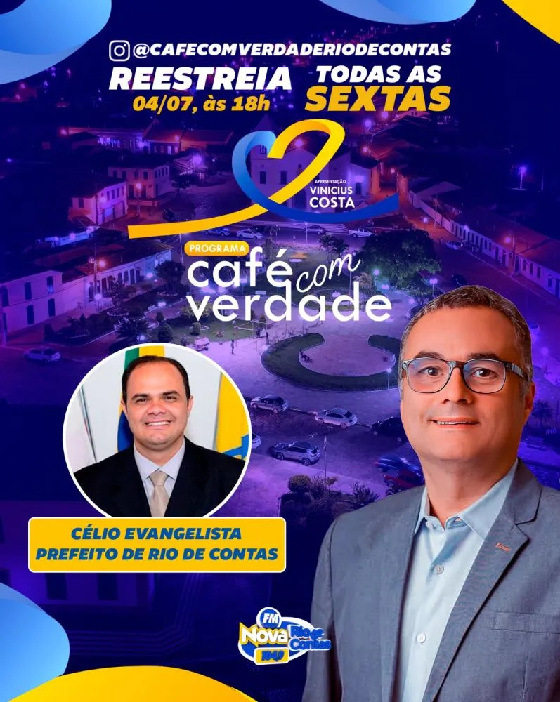 Prefeito de Rio de Contas é o primeiro entrevistado na reestreia do 'Café com Verdade'