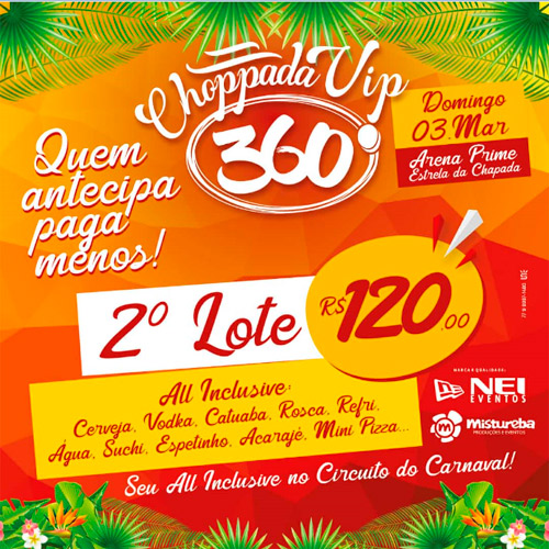 Carnaval de Rio de Contas: 2º lote de ingressos da Choppada Vip 360° já está à venda