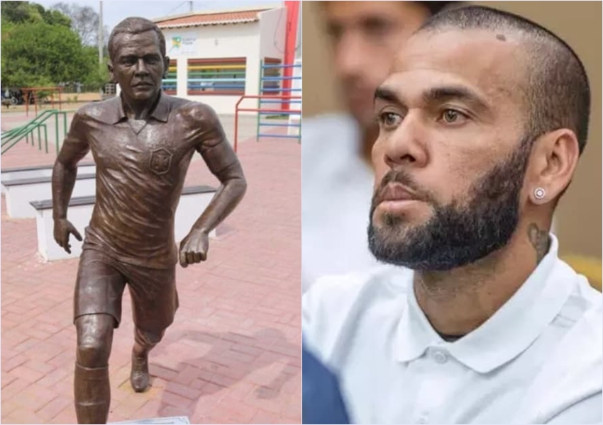 Estátua de Daniel Alves em Juazeiro gera polêmica após condenação por estupro e pedido de retirada