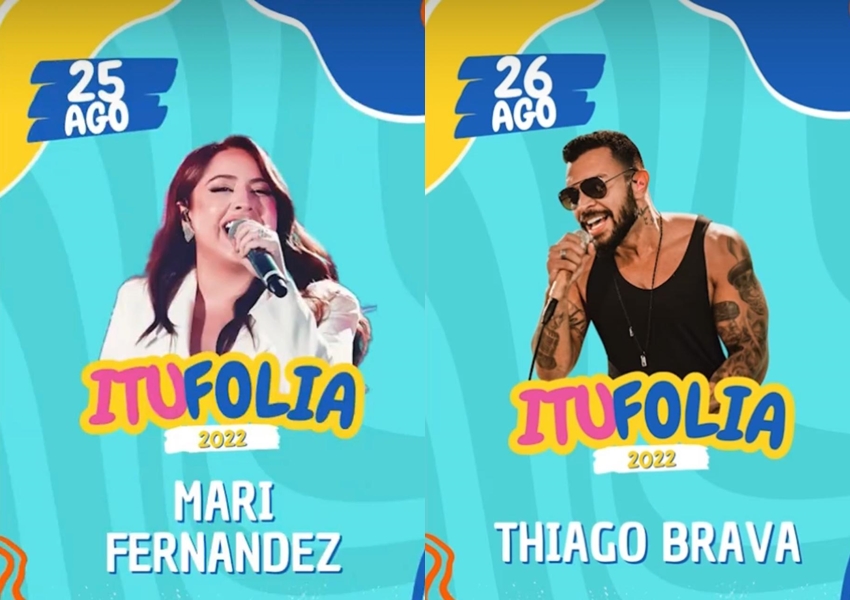 ItuFolia: Mari Fernandez e Thiago Brava são confirmados para o festejo