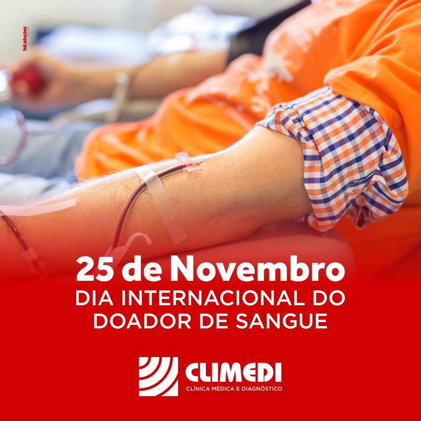 Climedi: 25 de novembro dia internacional do doador de sangue