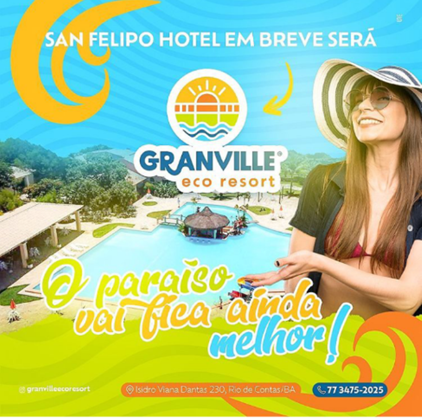 Granville Eco Resort: Maior complexo hoteleiro e de lazer será inaugurado em dezembro, na cidade de Rio de Contas