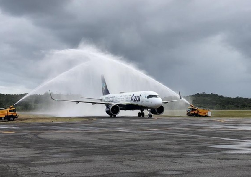 Aeroporto de Una recebe voo inaugural da linha Azul