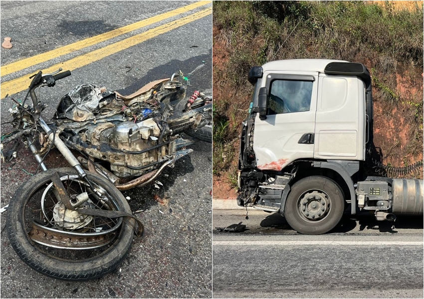 Casal morre após batida entre motocicleta e carreta na BR-101, no extremo sul da Bahia