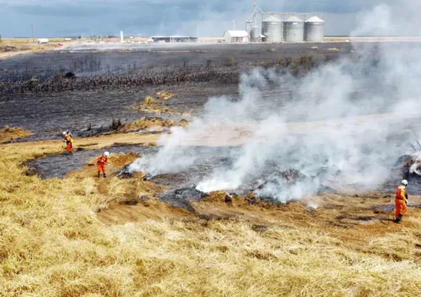 Incêndio de grandes proporções atinge área equivalente a 15 campos de futebol em Luís Eduardo Magalhães