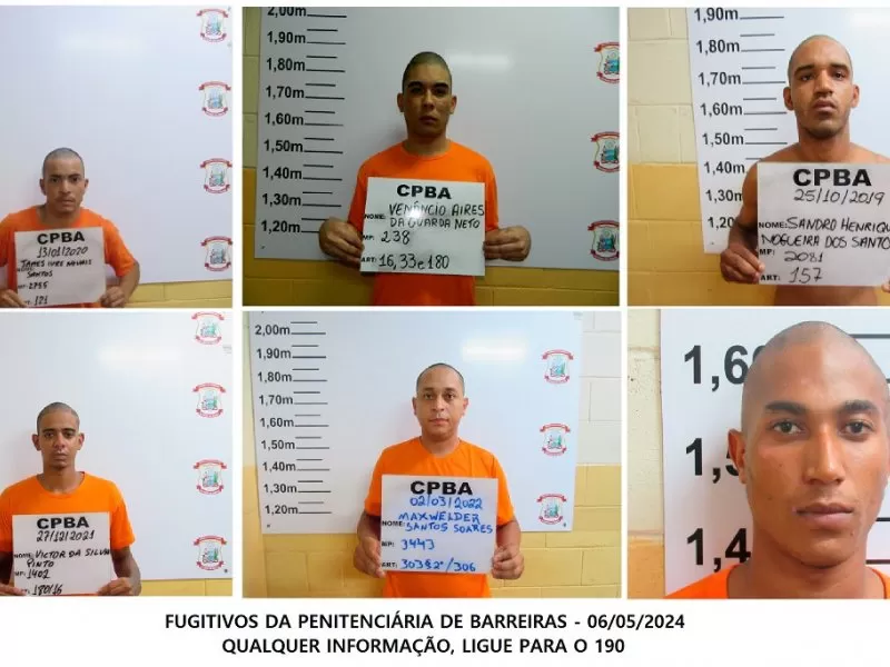 Seis detentos fogem de presídio em Barreiras