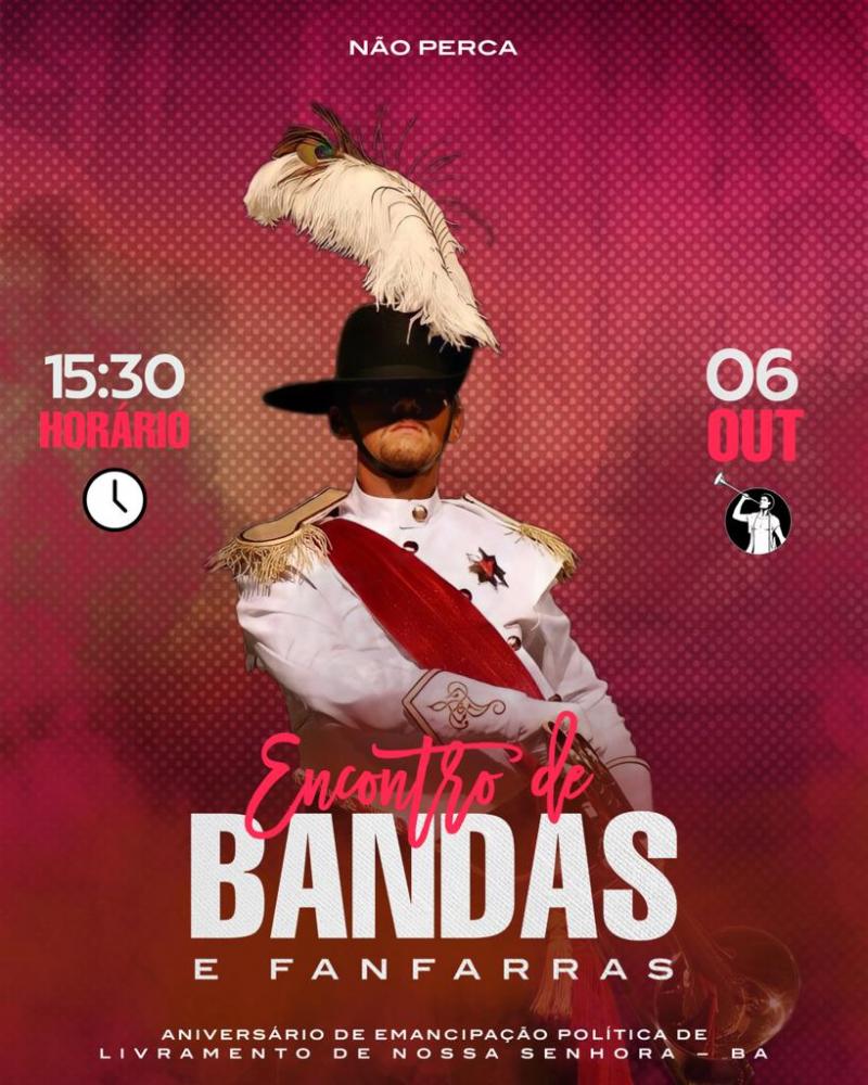 101 anos de Livramento: Encontro de Bandas e Fanfarras fará parte das celebrações de aniversário da cidade.