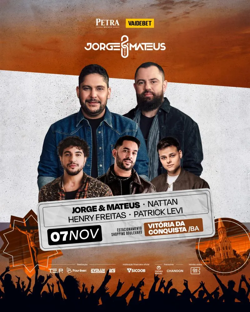 Vitória da Conquista recebe turnê histórica de Jorge & Mateus em novembro