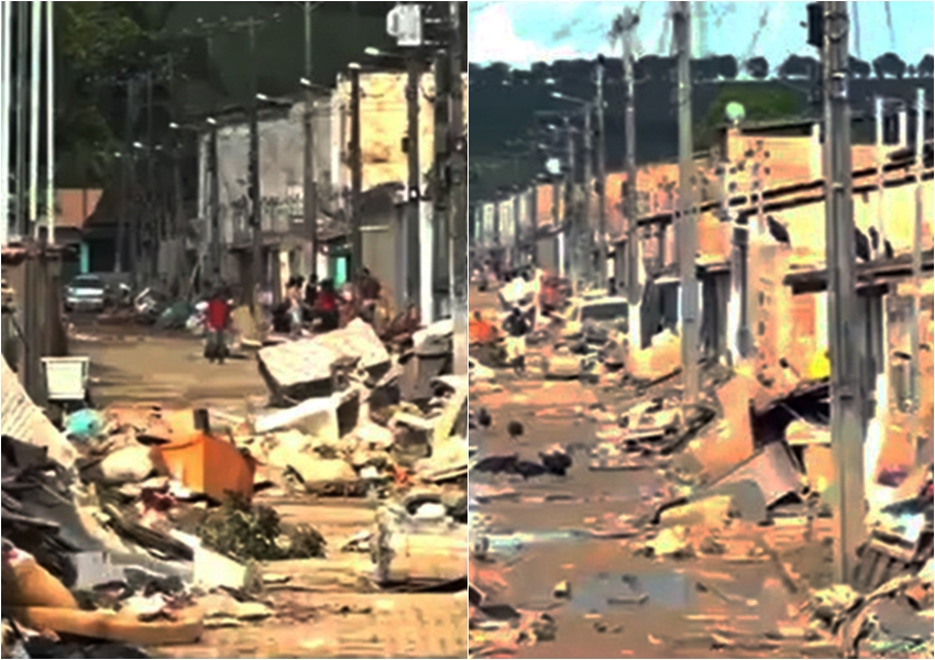 Ruas de Itamaraju acumulam entulhos e lixos após chuvas