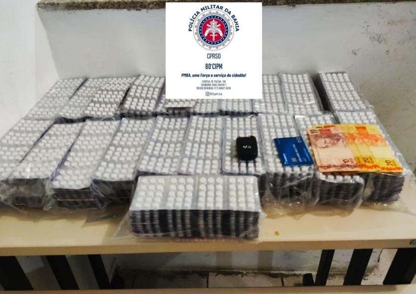 Homem é preso com 15 mil comprimidos de anfetamina em carro