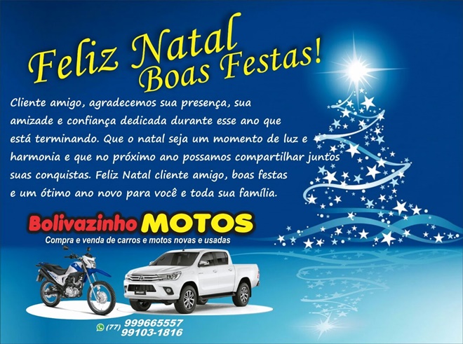 Mensagem de Natal da Loja Bolivazinho Motos