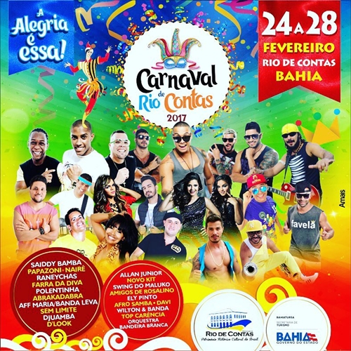 Divulgada todas atrações do Carnaval de Rio de Contas 2017